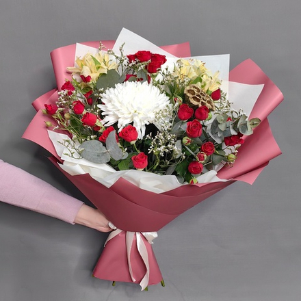 Авторский букет с лотосом