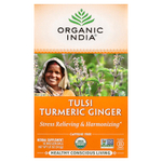 Organic India, чай тулси с куркумой и имбирем, без кофеина, 18 пакетиков для заваривания, 34,2 г (1,2 унции)