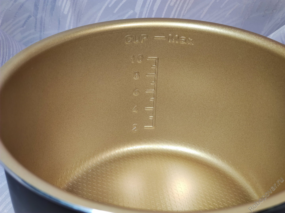 НЕКОНДИЦИЯ: Чаша с утолщёнными стенками и бронзо-тефлоновым покрытием для мультиварки-скороварки на 5 литров формата YBD