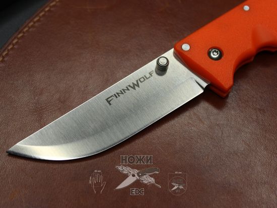 Складной нож Cold Steel 20NPJ Finn Wolf Blaze Orange c клинком из стали AUS-8A, рукоять Grivory (Griv-Ex)
