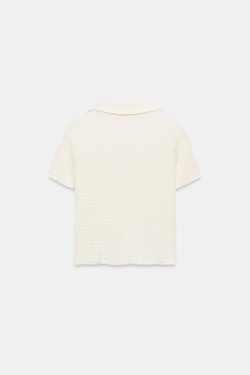 ZARA УКОРОЧЕННЫЙ ЖАКЕТ ИЗ РЕЛЬЕФНОЙ ТКАНИ, ЭКРЮ