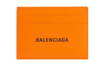 Balenciaga Logo 4 Card Slots 1 Bill Compartment Card Holder Pop Orange/Black