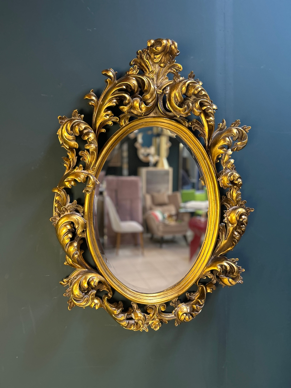 Зеркало, латунный профиль, золото