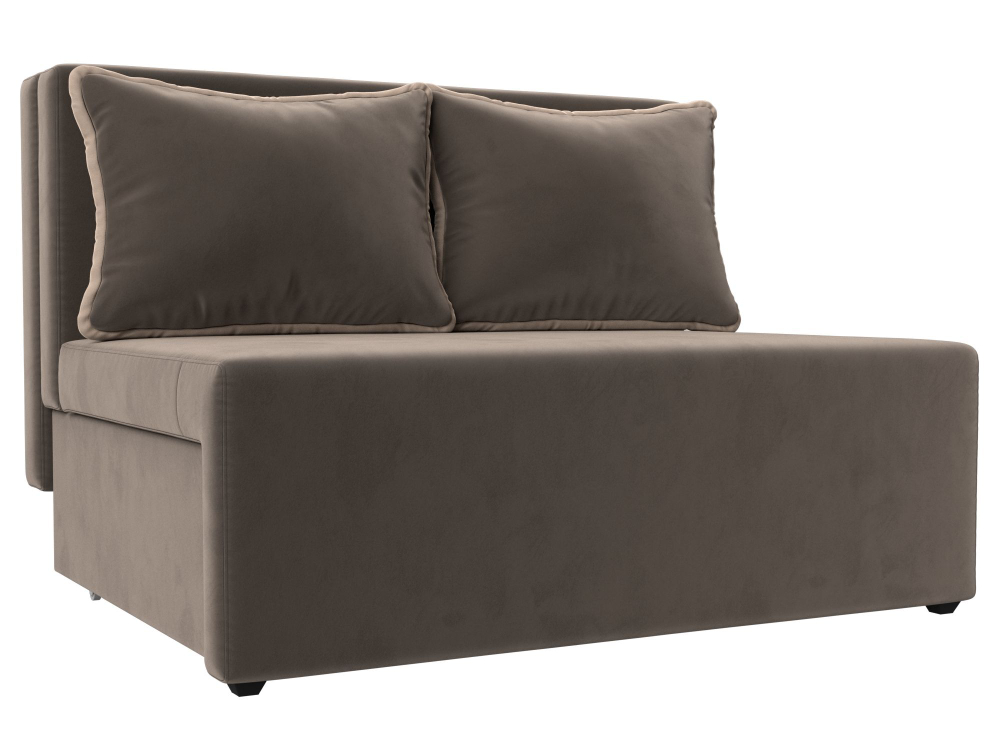 Диван прямой Лагуна, Коричневый\Бежевый, Велюр, 114434