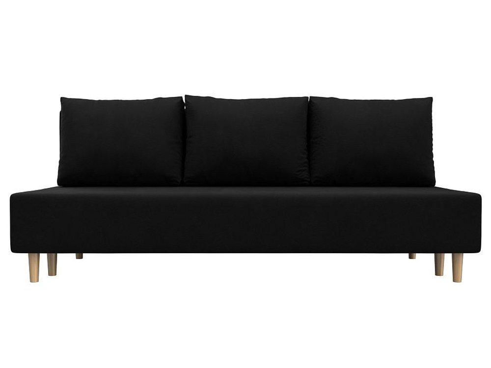 Диван прямой Лига-033 МИКРОВЕЛЬВЕТ Черный