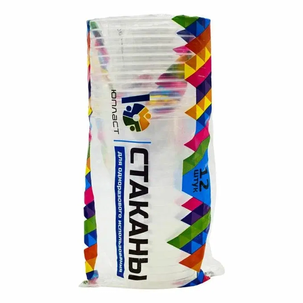 Стакан 500мл Прозрачный (Юпласт) 12шт/упак, 18упак/кор