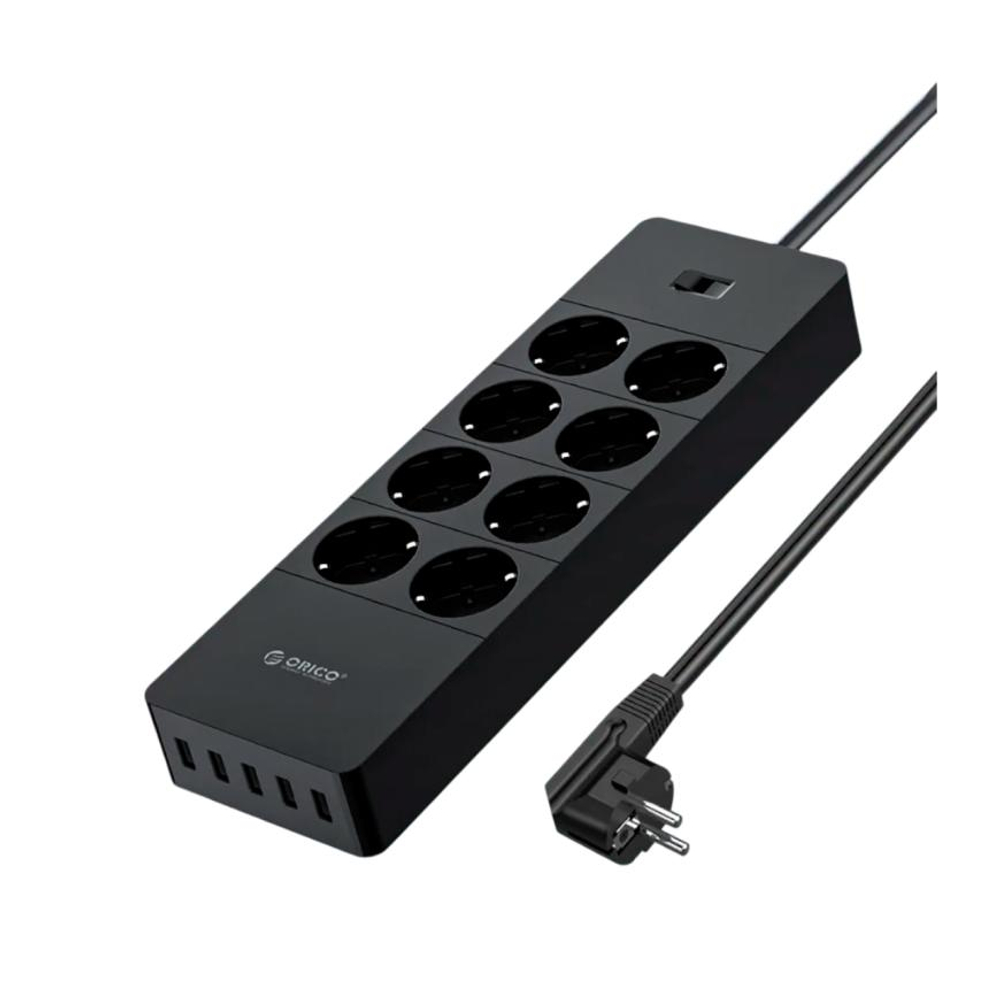 Сетевой фильтр ORICO (1,5 м) (HPC-8A5U V1) 8 розеток | Порты: 5 USB-A. Есть LED-индикация