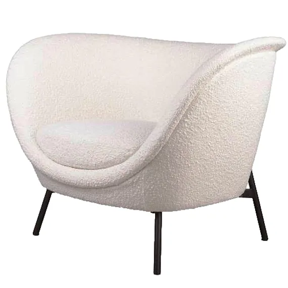 Лаунж-кресло Couture в обивке из белого букле | Купить в Hallberg.ru