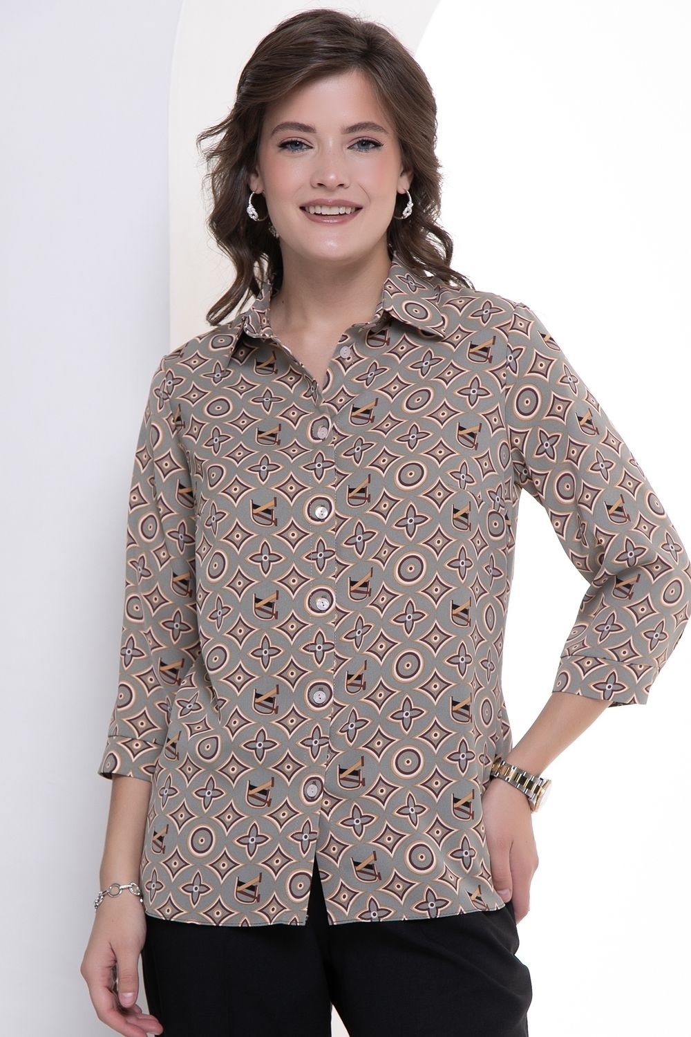 Рубашка Жаклин модная (оливка) Diolche