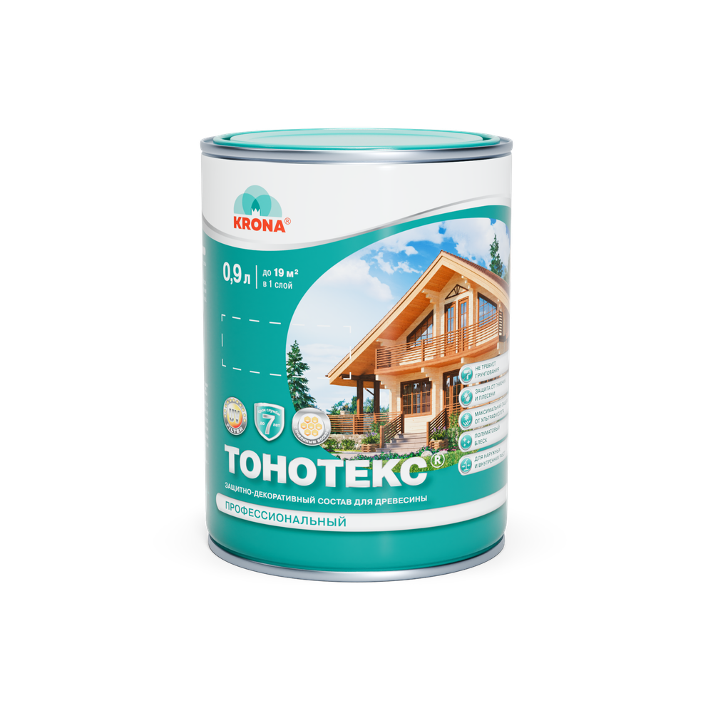 KRONA Состав защитно-декоративный Тонотекс орех 0,9 л.