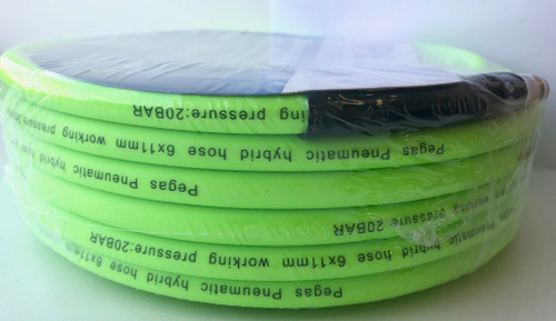 Шланг резиновый ПВХ с фитингами рапид и защитой от перегибов на концах 20 бар 6х12 мм (15 метров)