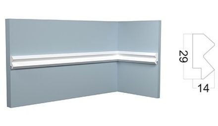 Молдинг Контур под покраску, 29x14 мм