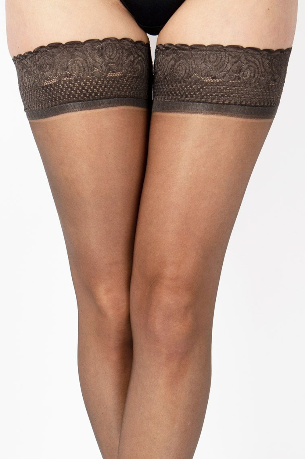 Чулки на силиконе с блеском Ultra Shine (Размер: S-M) (Цвет: бронзовый)