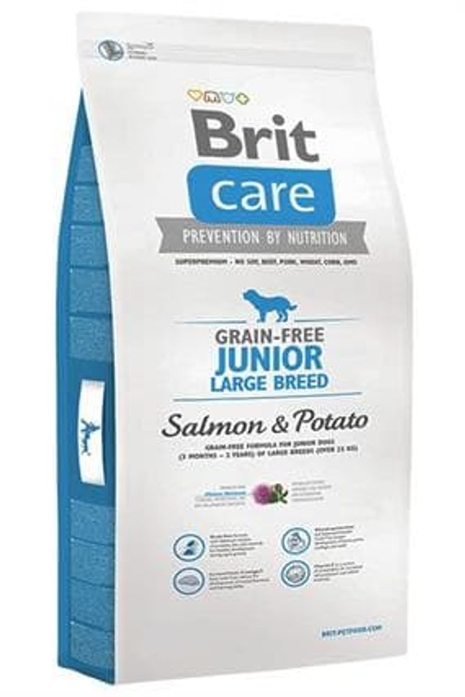 Brit Care 3кг salmon junior LargeBreed беззерновой корм для щенков крупных пород с лососем