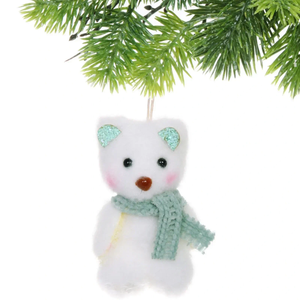 Подвеска «Медвежонок в шарфике» 8 см, Зеленый