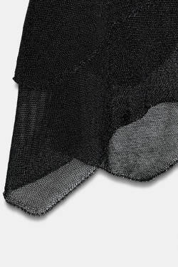 ZARA МЕТАЛЛИЗИРОВАННАЯ ТРИКОТАЖНАЯ ЮБКА, ЧЕРНЫЙ