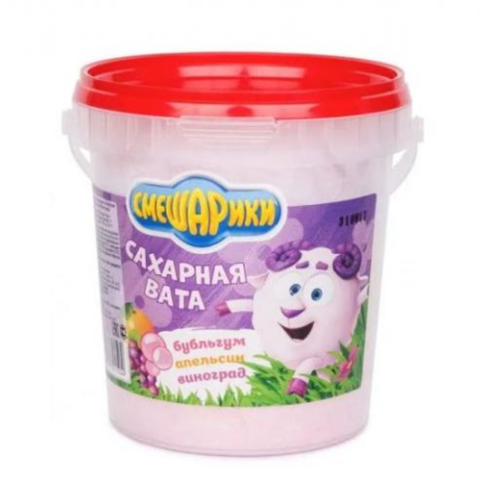 Сладкая вата Смешарики Бубльгум/апельсин/виноград 50 гр