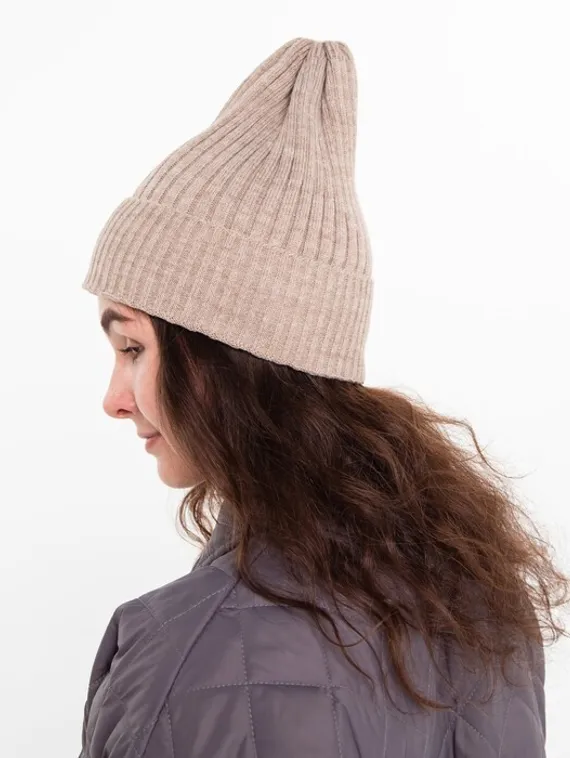 Шапка женская демисезонная, цвет какао, размер 52-56