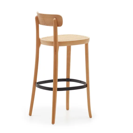 Барный стул Romane светлый бук с сиденьем из ротанга