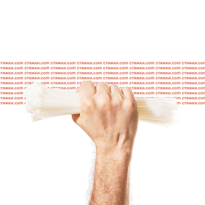 Стяжка - хомут кабельная нейлоновая КСС 5х250 белые — 100 шт/уп