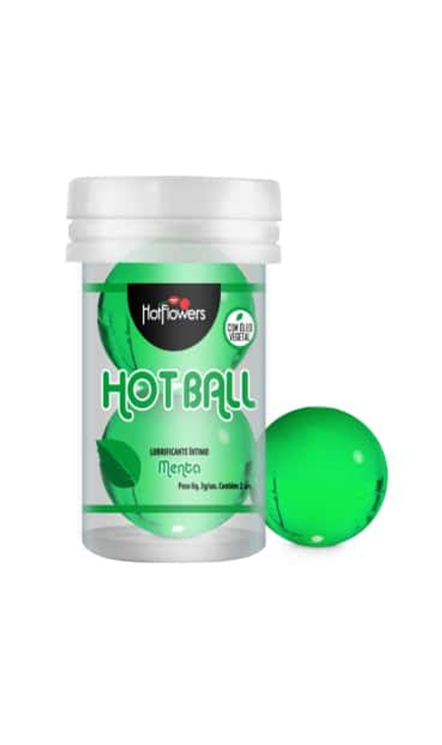 Интимный гель AROMATIC HOT BALL на масляной основе в виде двух шариков с ароматом и вкусом мяты.