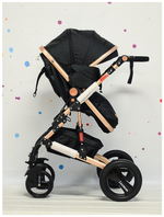 Коляска Belecoo/Luxmom 530-W 2в1 Чёрный текстиль
