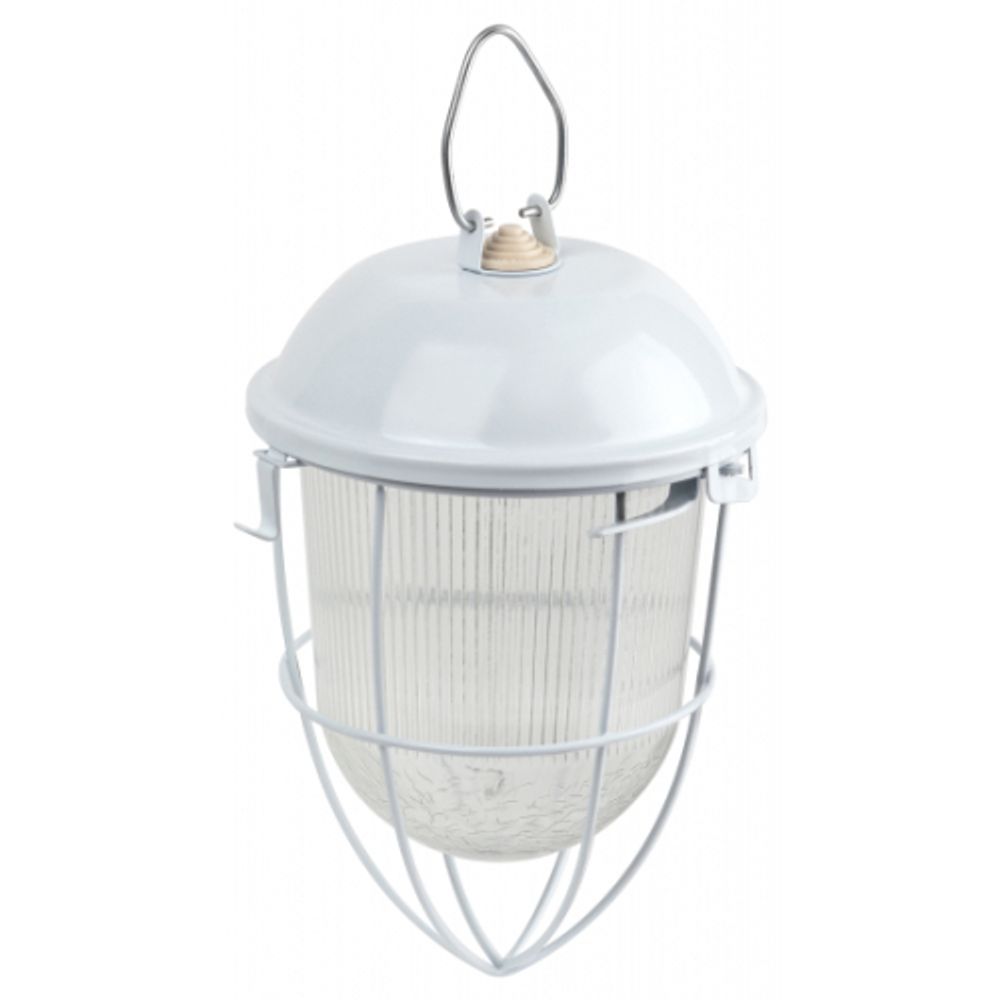 Светильник ЭРА НСП 41-200-003 с решеткой Желудь сталь стекло IP54 E27 max 200Вт 172х306х315 белый | Светильники НСП (Желуди)