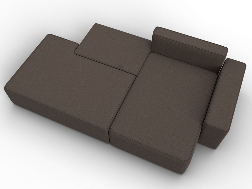 Диван угловой Лига-079 угол правый РОГОЖКА Амур 05 коричневый