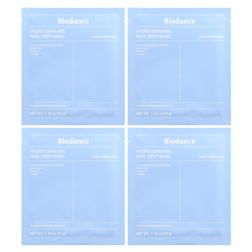 Biodance, Hydro Cera-Nol Real Deep Beauty Mask, 4 шт., 34 г (1,19 унции)