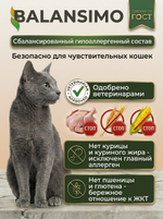 Сухой корм для стерилизованных кошек и кастрированных котов холистик Balansimo Holistic Sterilized Adult Cat индейка с ягодами 2кг