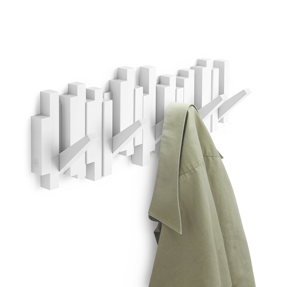 Вешалка настенная Sticks, 49,3 см, белая, 5 крючков