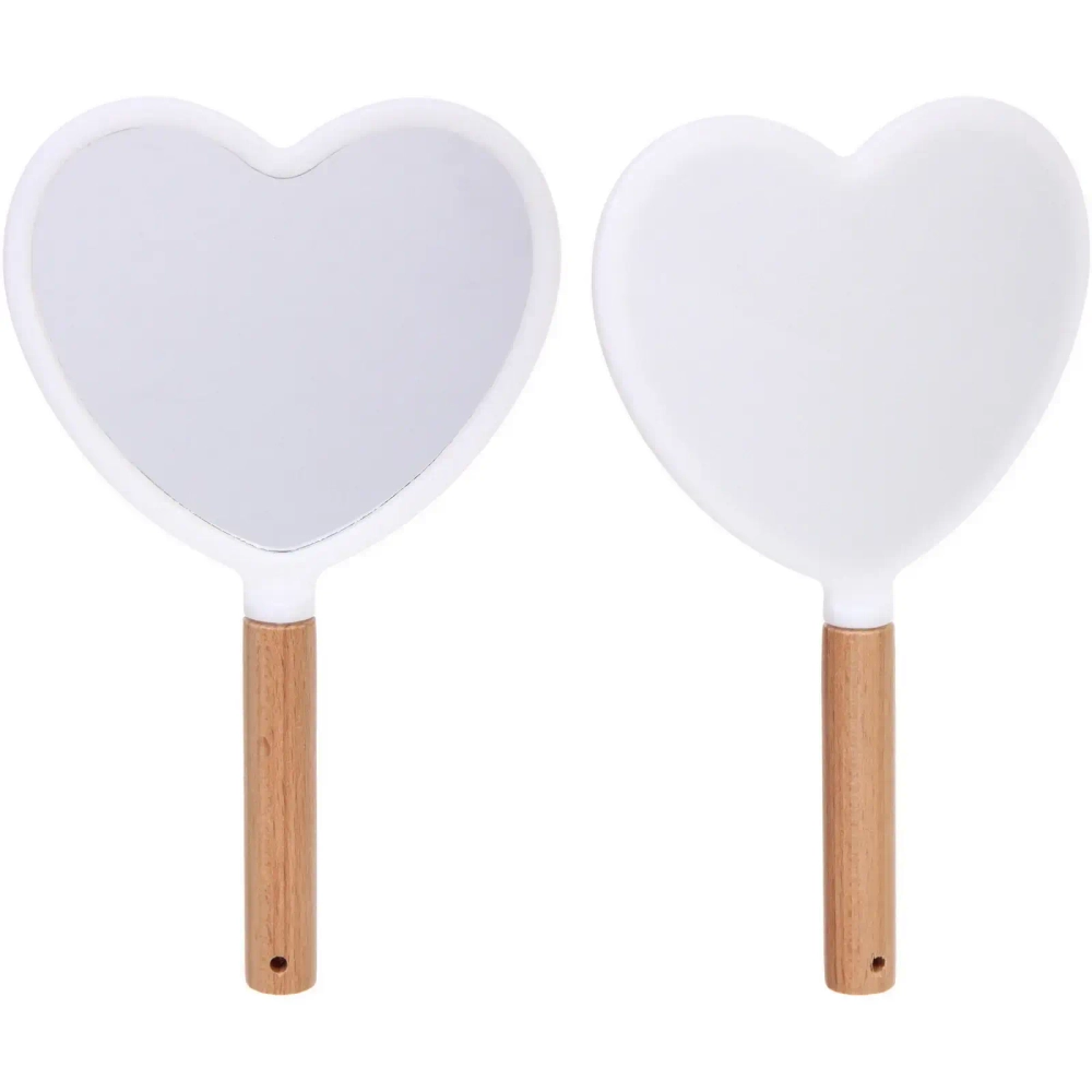 Зеркало косметическое с ручкой «Cute look - Королева», сердце, цвет белый 14*23,3см