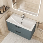 Тумба с раковиной для ванной Uperwood Foster New 90 см, подвесная, серый графит