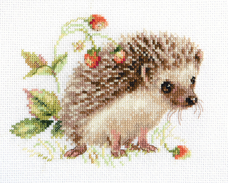 "Ёжик и земляника"-0-227  вышивка