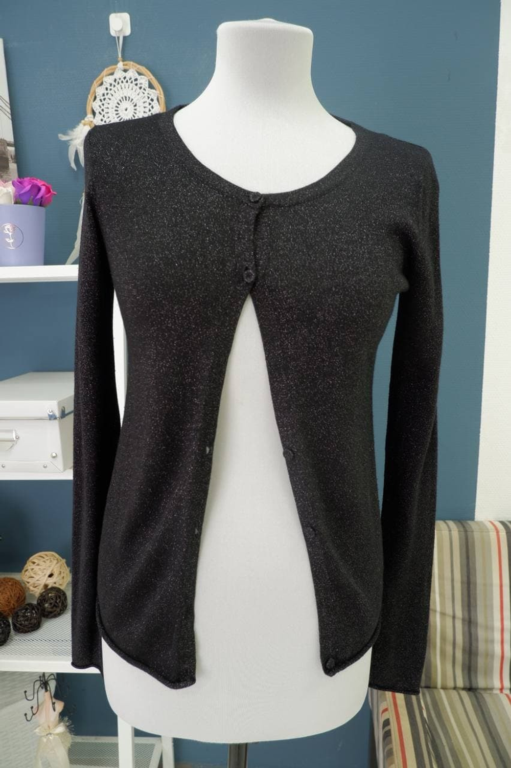 Кофта с люрексом на пуговицах 40 размер