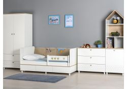 Шкаф Эльга белый шагрень / дуб белый exclusive