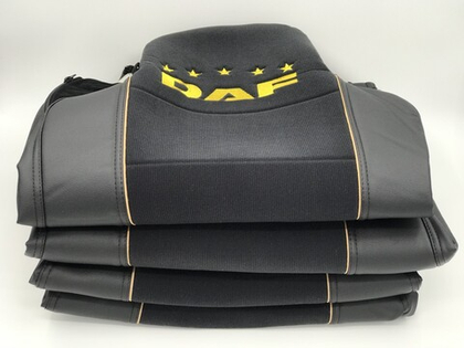 Чехлы премиум кожа + штрокс вышивка DAF CF/LF D03 Польша