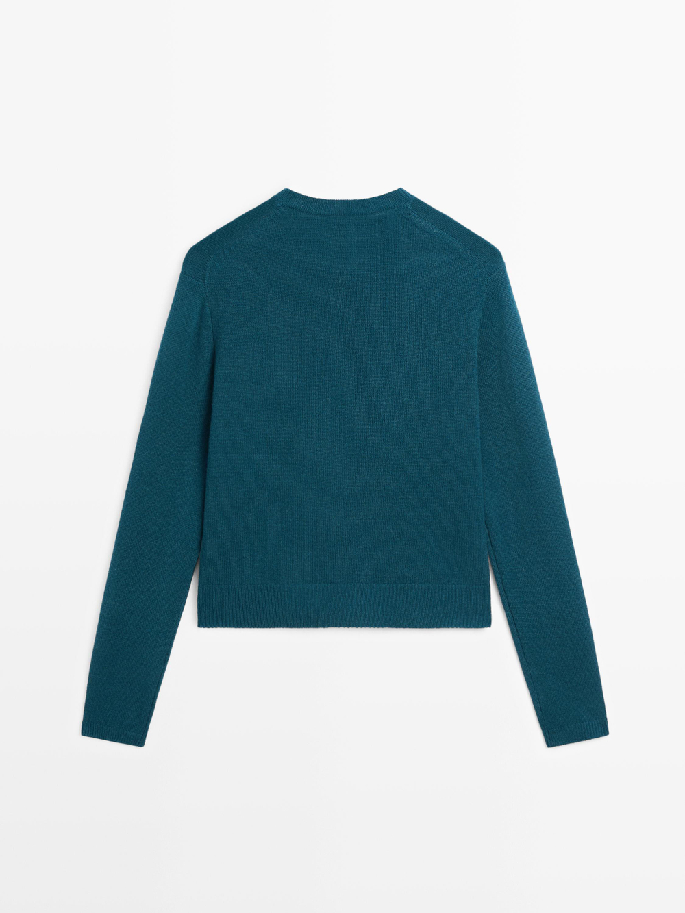 Massimo Dutti Трикотажный кардиган из 100% шерсти с обтяжными пуговицами, синий