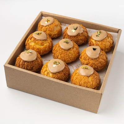 Шу с карамельным кремом 9 шт