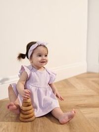 Платье-боди "Сирень" из ажурного хлопка 0+