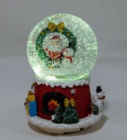 PM-56 Шар со снегом муз. с подсветкой «Привет от Санты»