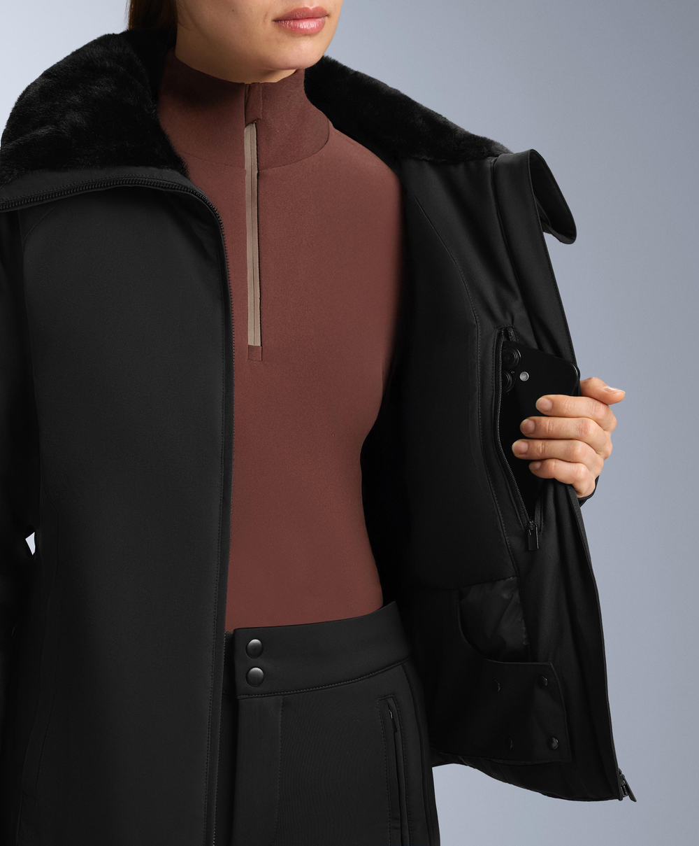 Oysho Водонепроницаемая утепленная куртка Primaloft® SKI, черный