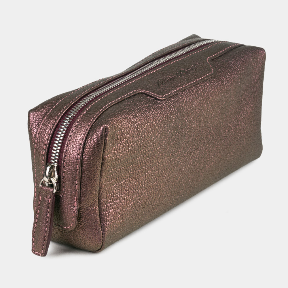 Несессер Tube из кожи козы цвета хамелеон