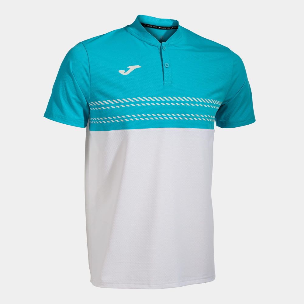 Мужская футболка Joma Smash Short Sleeve Polo white / blue L