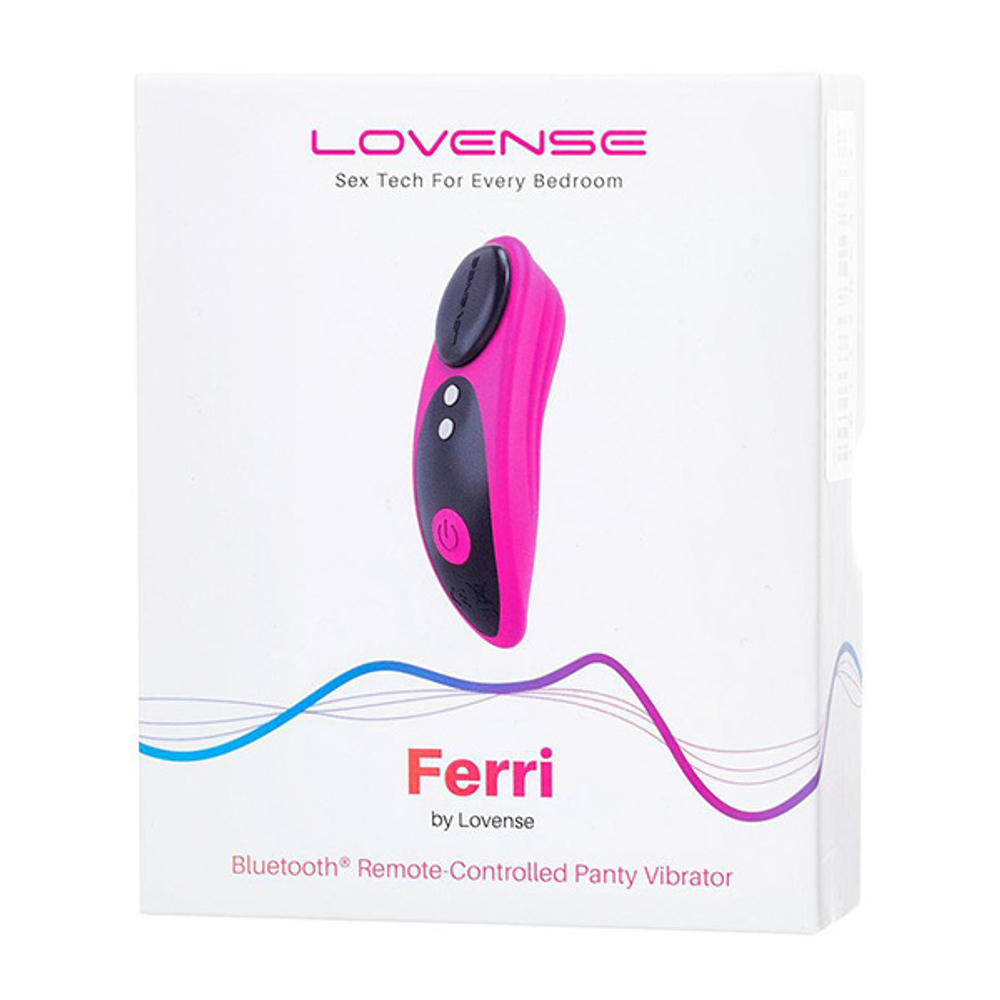 Розовый силиконовоый клиторальный стимулятор в трусики с управлением через приложение Lovense Ferri Smart Clitoral Vibrator Black-Pink LE-09