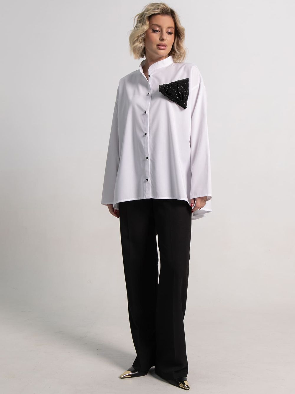 Блуза Луиза (бело-черная) Б15188-39М LT Collection