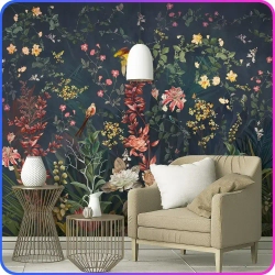 Фотообои Цветы, Листья, Птицы 300х270 см Luxury Walls AM36903