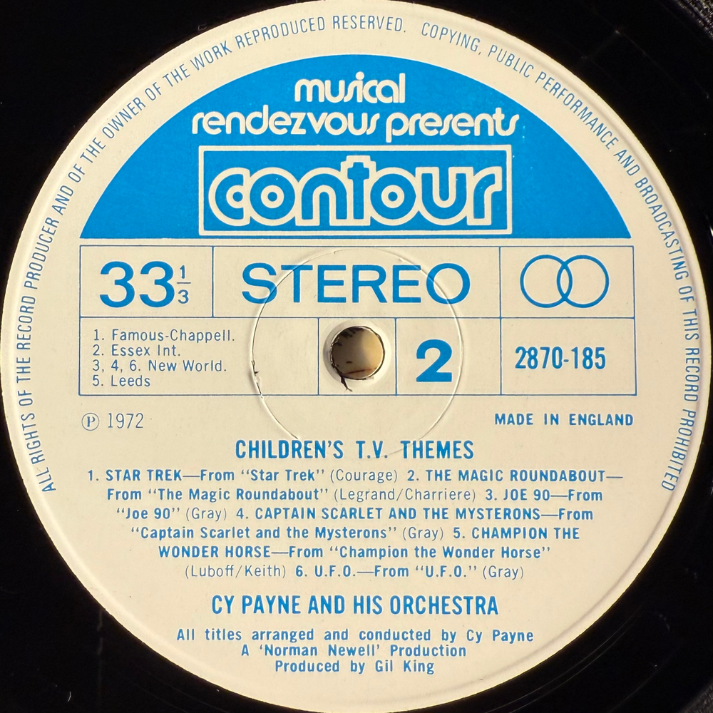 Cy Payne & His Orchestra ‎– Children's TV Themes (Англия 1972г.)