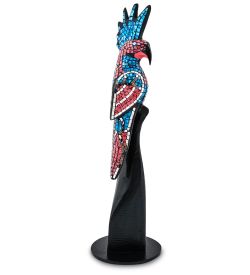 23-030-01 Н-р статуэток из трех «Какаду» дерево+стекл.мозаика (50,40,30 см)