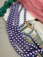 Жемчуг Premium, 8 мм, нить 39 см, фиолетовый радужный матовый